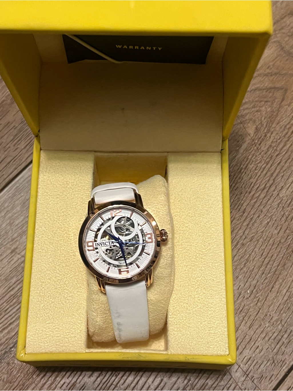 Invicta Objet D'art Ladies' Automatic Watch In Rose Gold With A White Band